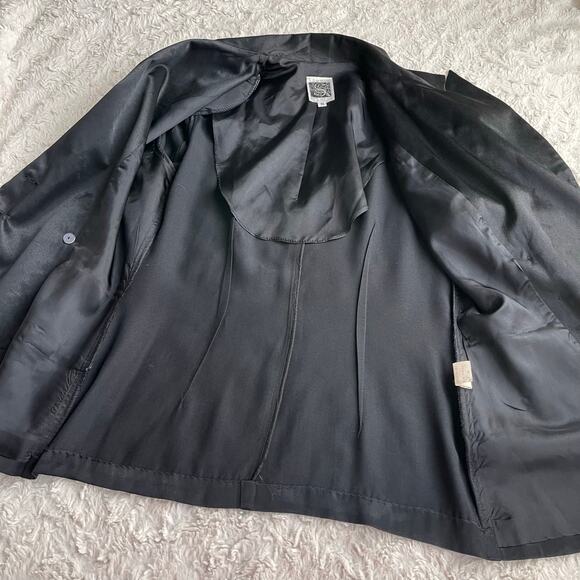 Sue Wong Studio satin blazer black asymmetrical vintage 80s 90s jacket cocktail - Picture 9 of 17